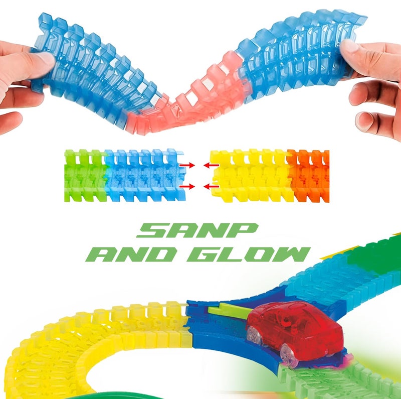 Mindscope Twister Tracks Mega Set Neon Glow in The Dark Flexible Track System with 547 Pieces Over 25 Feet of Track & Accessories - Image 4